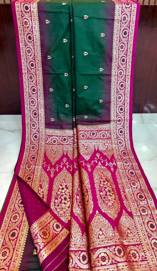 Party wear pure cutwork bichitra silk with bp with all over stone p